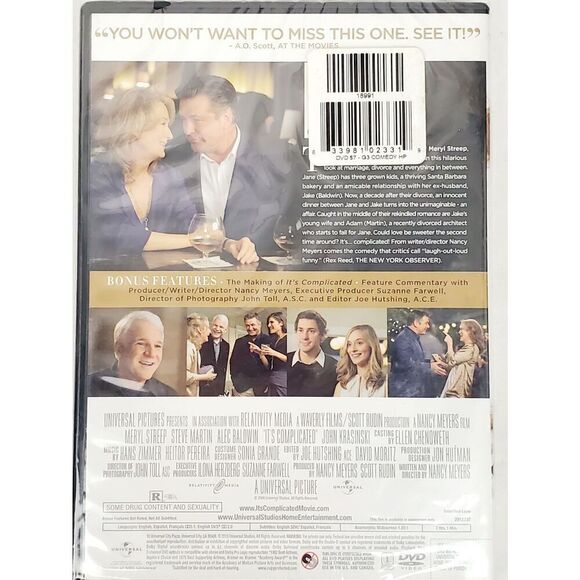 It's Complicated (DVD, 2009) Meryl Streep, Alec Baldwin, Steve Martin – Romantic - Picture 2 of 2